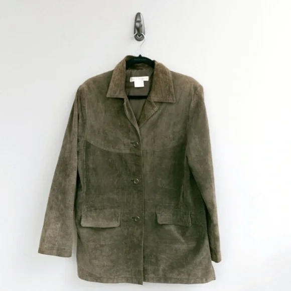 Vintage 90s Green Leather Jacket M/L - Picture 5 of 9